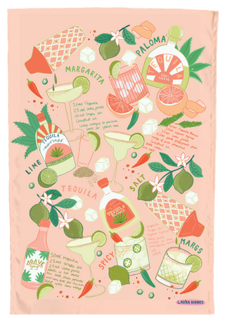 Margaritas organic cotton tea towel