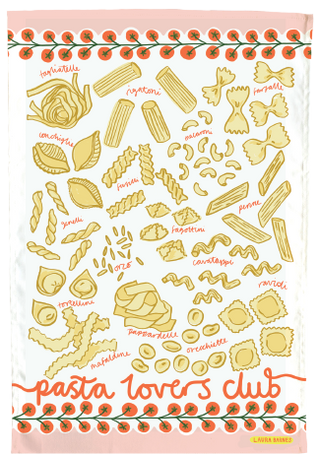 Pasta lovers organic cotton tea towel