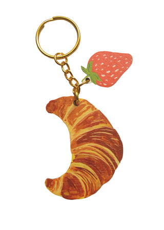 Croissant charm keychain