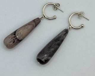 Lavendar Mookaite Teardrop Earrings