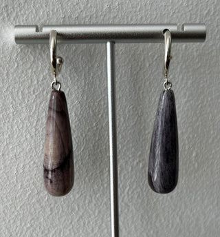 Lavendar Mookaite Teardrop Earrings