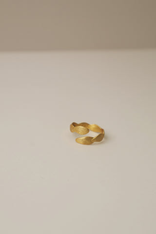 Leaf Open Ring (Adjustable) - 14k Gold Vermeil