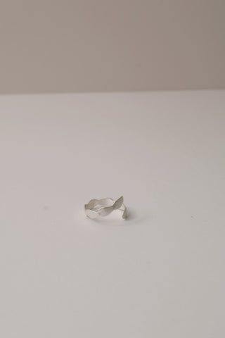 Leaf Open Ring (Adjustable) - 925 Sterling Silver