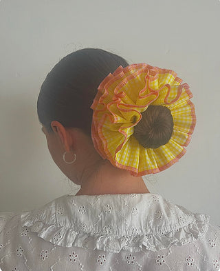 Lemon Ruffle Scrunchie