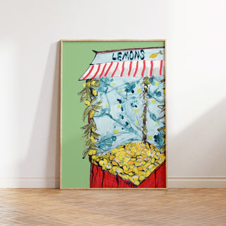 Lemon Market Stall Art Print