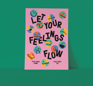 Let Your Feelings Flow (Pink) Art Print