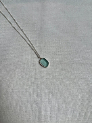 Light blue sea glass necklace