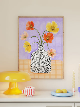 Lilac Poppy Vase Print