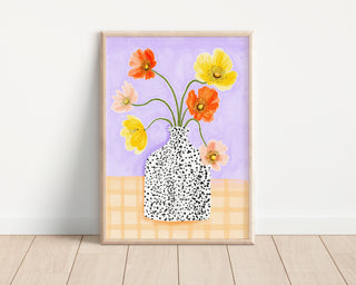 Lilac Poppy Vase Print