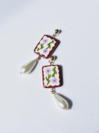 Lilac and Burgundy Earrings