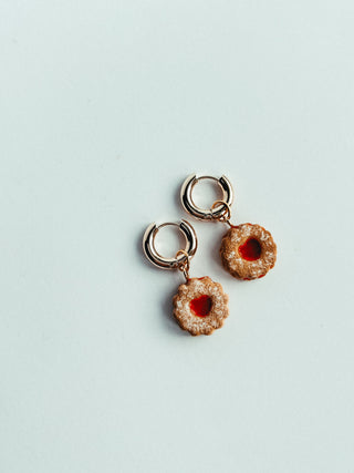 Linzer Cookie Charm Hoop Earrings