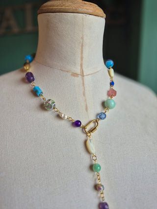 Lost and Found Necklace - Pastel Long Drop