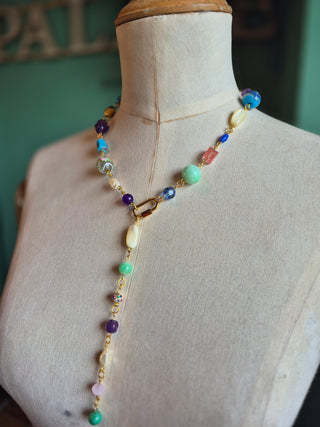 Lost and Found Necklace - Pastel Long Drop