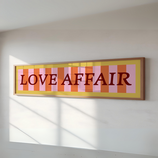 Love Affair Panoramic Print in Maroon Frame