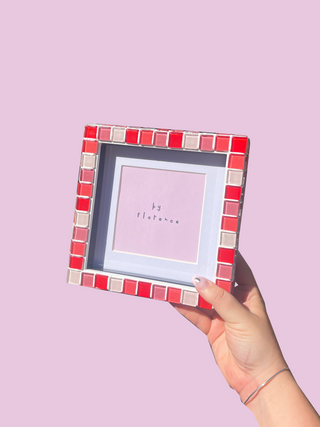 Confetti Glass Tiled Picture Frame - Love Hearts