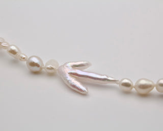 White with Chicken Foot Knotted Necklace