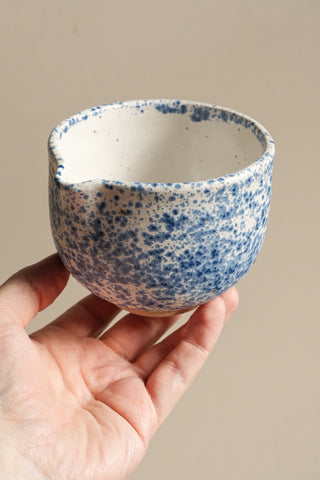 Matcha Bowl - Blue & White Speckle (Matte)
