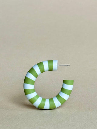 Matcha + Sky Striped Hoop Earrings