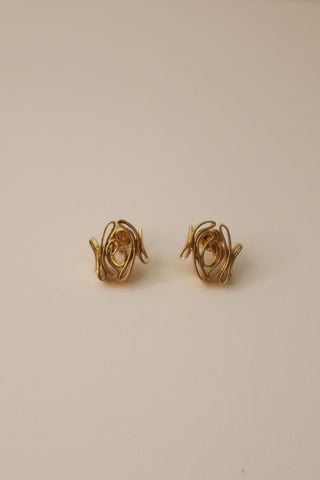 Maze Studs - 14k Gold Plated
