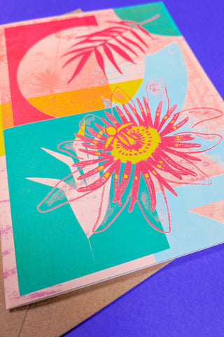 Passion Flower Greetings Card