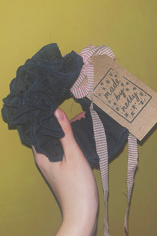 Midnight Molly Lace Ruffle Scrunchie