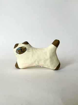 Running Siamese Cat Papier-mâché Figurine