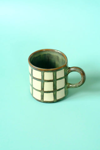 Textured Grey Moody Check Mug