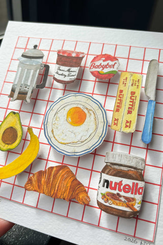 Breakfast 3D Paper Collage