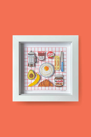Breakfast 3D Paper Collage