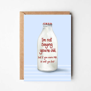 Old milk birthday greeting card