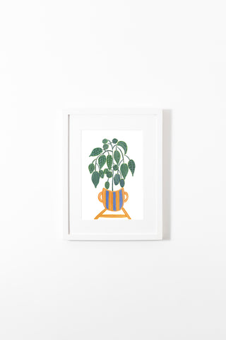 Orange Plant Pot Fine Art Print