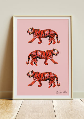 Orange Tigers Print