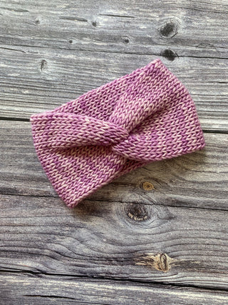 Orchid Pink Twist Front Merino Wool Ear Warmer