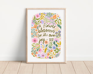 A Flower Blossoms Oscar Wilde Quote Print