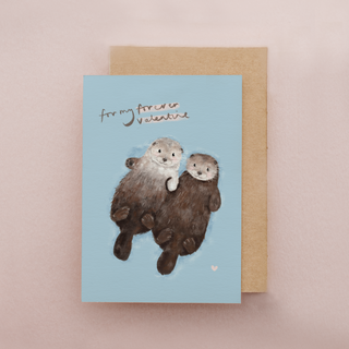 Otter Valentine Greetings Card