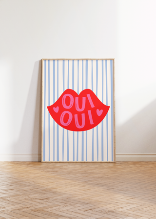 Oui Oui Wall Art Print (Blue)