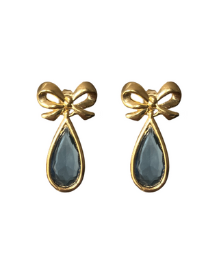 Sphinx Drop Bow Earrings (Vintage, 1990s)