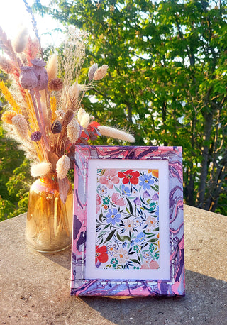 Purple & Pink Marble Wood Picture Frame