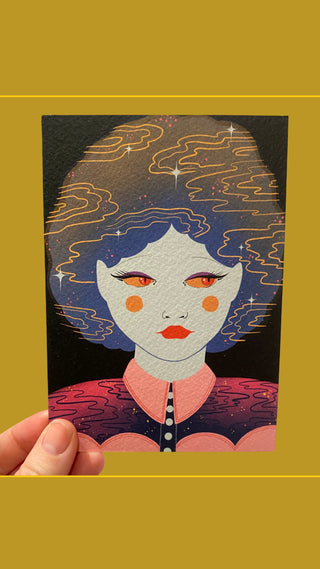 Cosmic Girl Greetings Card