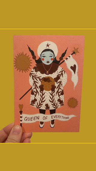 Queen of Everything Greetings Card