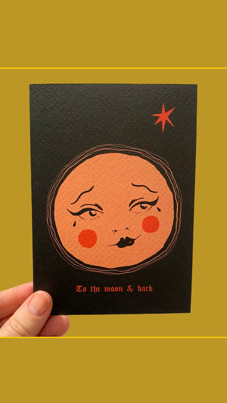 To The Moon Greetings Card