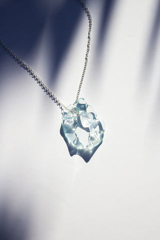 PRESSED PETAL PENDANT - BABY BLUE