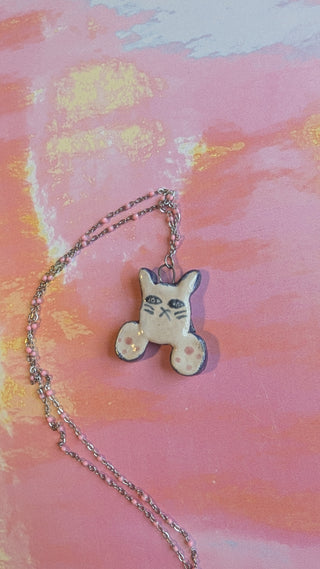 Ceramic Cute Cat Necklace