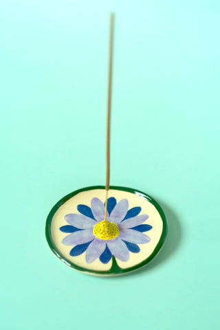 Painted Flower Incense Holder