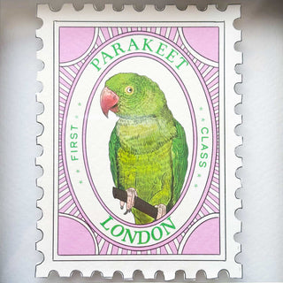 Framed Tiny Stamp - Parakeet Small