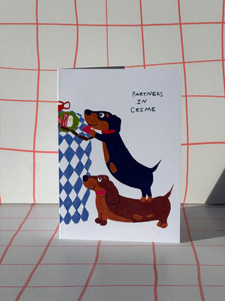 Partners in Crime Greetings Card