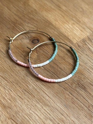 Pastel gold plated large hoops