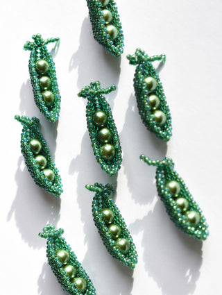 Beaded Pea Pod Earrings