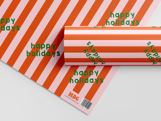 Peach & Orange Happy Holidays Gift Wrap