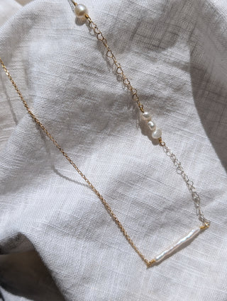 Pearl Jam mixed chain necklace